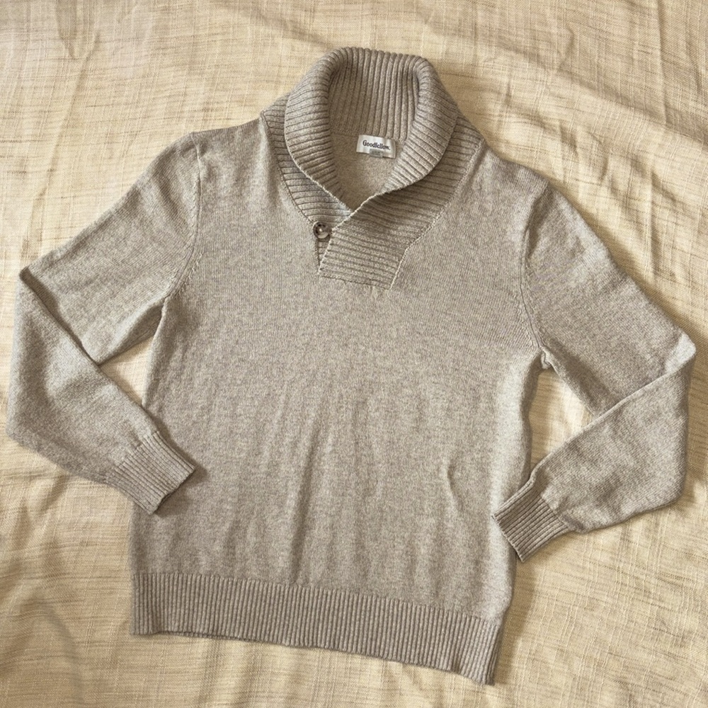 Goodfellow Greek Fisherman Mock Cowl Sweater, Oatmeal, size Medium, EUC, Co…